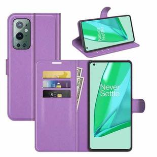 For OnePlus 9 Pro Litchi Texture Horizontal Flip Protective Case with Holder & Card Slots & Wallet(Purple)