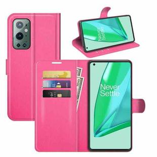 For OnePlus 9 Pro Litchi Texture Horizontal Flip Protective Case with Holder & Card Slots & Wallet(Rose Red)