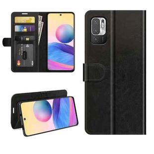 For Xiaomi Redmi Note 10 5G R64 Texture Single Horizontal Flip Protective Case with Holder & Card Slots & Wallet& Photo Frame(Black)