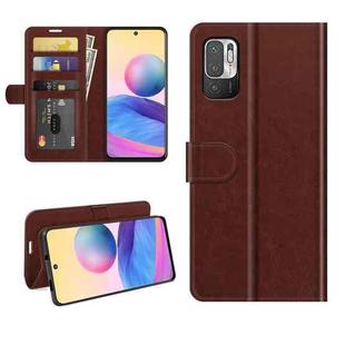 For Xiaomi Redmi Note 10 5G R64 Texture Single Horizontal Flip Protective Case with Holder & Card Slots & Wallet& Photo Frame(Brown)