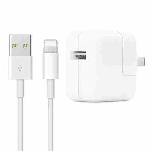 12W USB Charger + USB to 8 Pin Data Cable for iPad / iPhone / iPod Series, US Plug