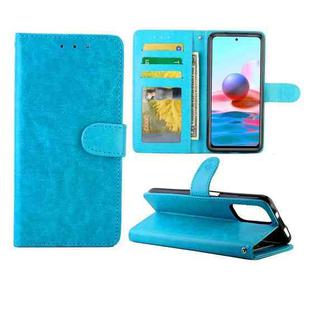 For Xiaomi Redmi Note10 4G / Note 10S Crazy Horse Texture Leather Horizontal Flip Protective Case with Holder & Card Slots & Wallet & Photo Frame(Baby Blue)