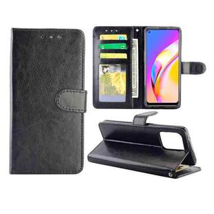 For OPPO F19 Pro / A94 4G / Reno F Crazy Horse Texture Leather Horizontal Flip Protective Case with Holder & Card Slots & Wallet & Photo Frame(Black)