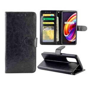 For OPPO Realme X7 Pro Crazy Horse Texture Leather Horizontal Flip Protective Case with Holder & Card Slots & Wallet & Photo Frame(Black)