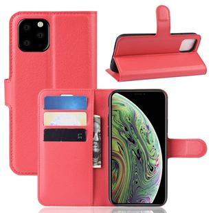 For iPhone 11 Pro Litchi Skin PU Leather Wallet Stand Mobile Casing (Red)