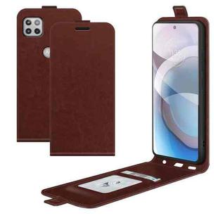 For Motorola Moto One 5G Ace R64 Texture Single Vertical Flip Leather Protective Case with Card Slots & Photo Frame(Brown)