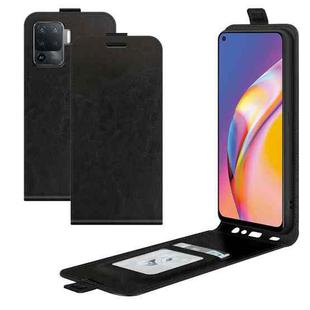 For OPPO A94 4G / F19 Pro / Reno5 Lite R64 Texture Single Vertical Flip Leather Protective Case with Card Slots & Photo Frame(Black)