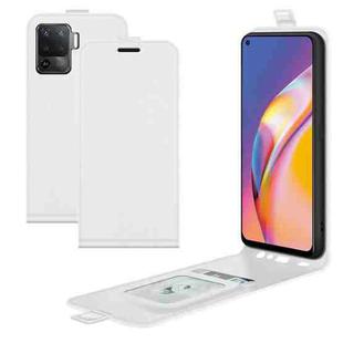 For OPPO A94 4G / F19 Pro / Reno5 Lite R64 Texture Single Vertical Flip Leather Protective Case with Card Slots & Photo Frame(White)