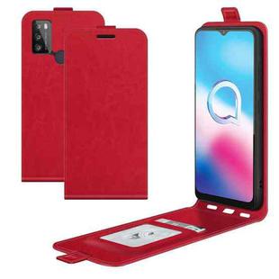 For Alcatel 1S 2021/3L 2021 R64 Texture Single Vertical Flip Leather Protective Case with Card Slots & Photo Frame(Red)