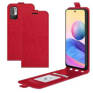 For Xiaomi Redmi Note 10 5G R64 Texture Single Vertical Flip Leather Protective Case with Card Slots & Photo Frame(Red)