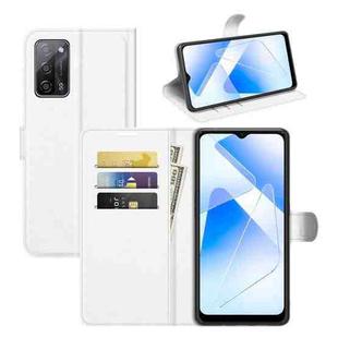 For OPPO A55 5G Litchi Texture Horizontal Flip Protective Case with Holder & Card Slots & Wallet(White)