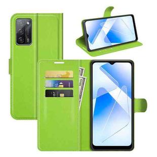 For OPPO A55 5G Litchi Texture Horizontal Flip Protective Case with Holder & Card Slots & Wallet(Green)