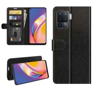 For OPPO A94 4G / F19 Pro / Reno5 Lite R64 Texture Single Horizontal Flip Protective Case with Holder & Card Slots & Wallet& Photo Frame(Black)