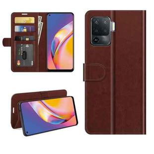 For OPPO A94 4G / F19 Pro / Reno5 Lite R64 Texture Single Horizontal Flip Protective Case with Holder & Card Slots & Wallet& Photo Frame(Brown)