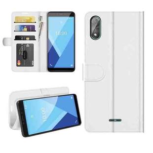 For WIKO Y51 R64 Texture Single Horizontal Flip Protective Case with Holder & Card Slots & Wallet& Photo Frame(White)
