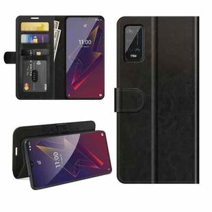 For Wiko Power U20 R64 Texture Single Horizontal Flip Protective Case with Holder & Card Slots & Wallet& Photo Frame(Black)