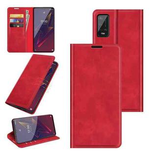 For Wiko Power U20 Retro-skin Business Magnetic Suction Leather Case with Holder & Card Slots & Wallet(Red)