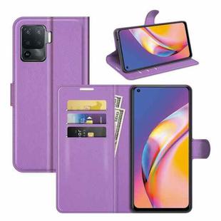 For OPPO A94 4G / F19 Pro / Reno 5 Lite Litchi Texture Horizontal Flip Protective Case with Holder & Card Slots & Wallet(Purple)