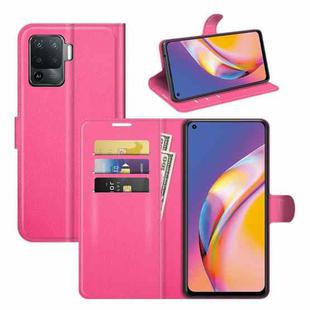 For OPPO A94 4G / F19 Pro / Reno 5 Lite Litchi Texture Horizontal Flip Protective Case with Holder & Card Slots & Wallet(Rose Red)