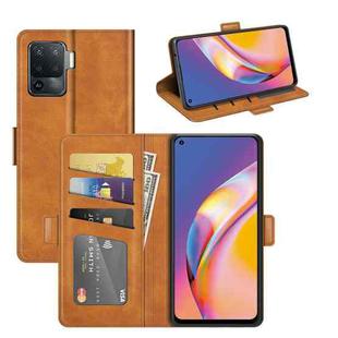 For OPPO A94 4G / F19 Pro / Reno 5 Lite Dual-side Magnetic Buckle Horizontal Flip Leather Case with Holder & Card Slots & Wallet(Yellow)