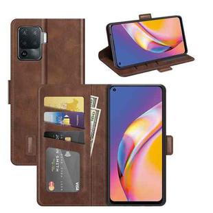 For OPPO A94 4G / F19 Pro / Reno 5 Lite Dual-side Magnetic Buckle Horizontal Flip Leather Case with Holder & Card Slots & Wallet(Brown)