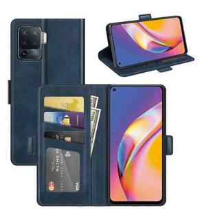 For OPPO A94 4G / F19 Pro / Reno 5 Lite Dual-side Magnetic Buckle Horizontal Flip Leather Case with Holder & Card Slots & Wallet(Dark Blue)