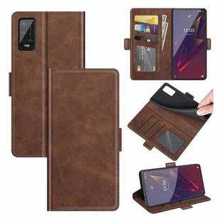 For Wiko Power U20 Dual-side Magnetic Buckle Horizontal Flip Leather Case with Holder & Card Slots & Wallet(Brown)