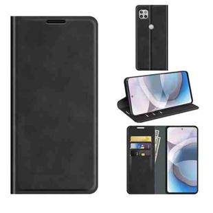 For Motorola Moto One 5G Ace Retro-skin Business Magnetic Suction Leather Case with Holder & Card Slots & Wallet(Black)