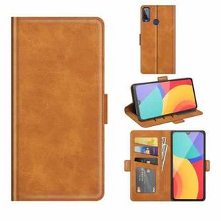 For Alcatel 1L 2021 Dual-side Magnetic Buckle Horizontal Flip Leather Case with Holder & Card Slots & Wallet(Yellow)