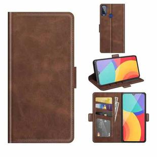 For Alcatel 1L 2021 Dual-side Magnetic Buckle Horizontal Flip Leather Case with Holder & Card Slots & Wallet(Brown)