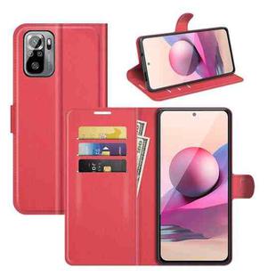 For Xiaomi Redmi Note 10 4G / Note 10S Litchi Texture Horizontal Flip Protective Case with Holder & Card Slots & Wallet(Red)