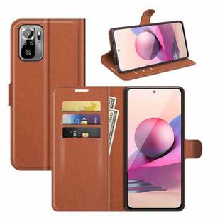 For Xiaomi Redmi Note 10 4G / Note 10S Litchi Texture Horizontal Flip Protective Case with Holder & Card Slots & Wallet(Brown)