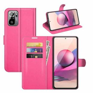 For Xiaomi Redmi Note 10 4G / Note 10S Litchi Texture Horizontal Flip Protective Case with Holder & Card Slots & Wallet(Rose Red)