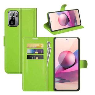 For Xiaomi Redmi Note 10 4G / Note 10S Litchi Texture Horizontal Flip Protective Case with Holder & Card Slots & Wallet(Green)