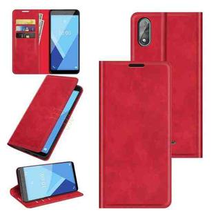 For Wiko Y51 Retro-skin Business Magnetic Suction Leather Case with Holder & Card Slots & Wallet(Red)