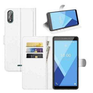 For Wiko Y51 Litchi Texture Horizontal Flip Protective Case with Holder & Card Slots & Wallet(White)