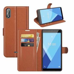 For Wiko Y51 Litchi Texture Horizontal Flip Protective Case with Holder & Card Slots & Wallet(Brown)