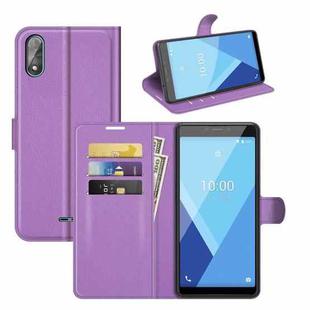 For Wiko Y51 Litchi Texture Horizontal Flip Protective Case with Holder & Card Slots & Wallet(Purple)