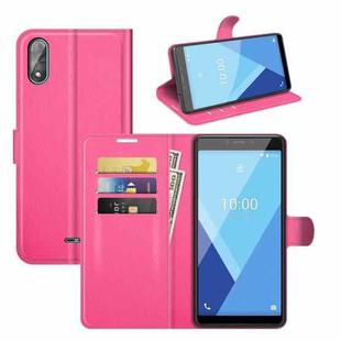 For Wiko Y51 Litchi Texture Horizontal Flip Protective Case with Holder & Card Slots & Wallet(Rose red)