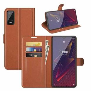 For Wiko Power U20 Litchi Texture Horizontal Flip Protective Case with Holder & Card Slots & Wallet(Brown)