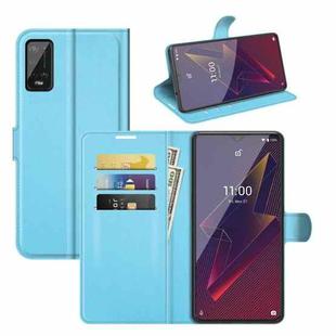 For Wiko Power U20 Litchi Texture Horizontal Flip Protective Case with Holder & Card Slots & Wallet(Blue)