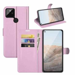 For Google Pixel 5A 5G Litchi Texture Horizontal Flip Protective Case with Holder & Card Slots & Wallet(Pink)