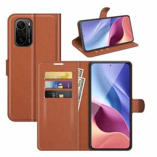 For Xiaomi Redmi K40 Pro / K40 / Poco F3 / Mi 11i Litchi Texture Horizontal Flip Protective Case with Holder & Card Slots & Wallet(Brown)