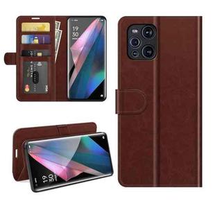 For OPPO Find X3 Pro / Find X3 R64 Texture Single Horizontal Flip Protective Case with Holder & Card Slots & Wallet& Photo Frame(Brown)