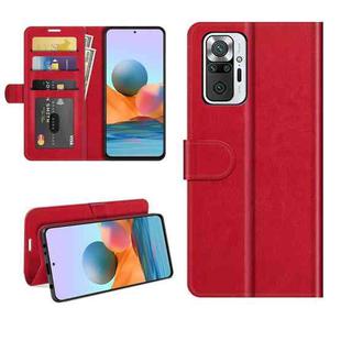 For Xiaomi Redmi Note 10 Pro / Note 10 Pro Max R64 Texture Single Horizontal Flip Protective Case with Holder & Card Slots & Wallet& Photo Frame(Red)