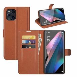 For OPPO Find X3 Pro / Find X3 Litchi Texture Horizontal Flip Protective Case with Holder & Card Slots & Wallet(Brown)