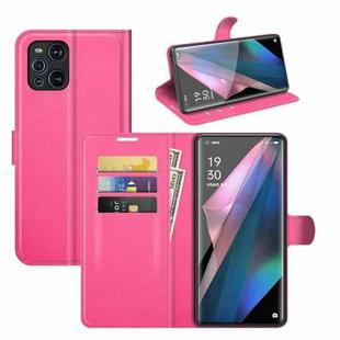 For OPPO Find X3 Pro / Find X3 Litchi Texture Horizontal Flip Protective Case with Holder & Card Slots & Wallet(Rose Red)