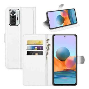 For Xiaomi Redmi Note 10 Pro / Note 10 Pro (Indian Version) / Note 10 Pro Max Litchi Texture Horizontal Flip Protective Case with Holder & Card Slots & Wallet(White)