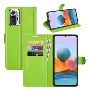 For Xiaomi Redmi Note 10 Pro / Note 10 Pro (Indian Version) / Note 10 Pro Max Litchi Texture Horizontal Flip Protective Case with Holder & Card Slots & Wallet(Green)