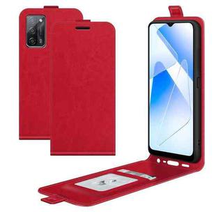 For OPPO A55 5G R64 Texture Single Vertical Flip Leather Protective Case with Card Slots & Photo Frame(Red)